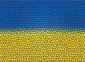 ilustração do mosaico com pintado ucraniano bandeira foto