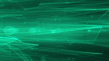 verde lindo abstrato molecular ponto geométrico estrutura espaço fundo animação, moderno triângulo em forma tecnologia partícula temático fundo foto