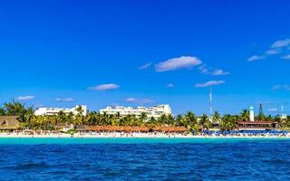 isla mulheres panorama Visão a partir de Rapidez barco dentro Cancun México. foto