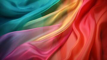 arco Iris cores suave luxo tecido pano, ai gerado obra de arte foto