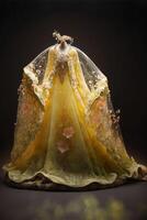 deslumbrante chinês Hanfu seda Casamento vestir bordado. generativo ai. foto