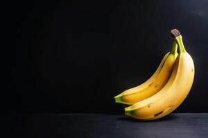 amarelo banans com cópia de espaço criada com generativo ai tecnologia. foto