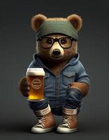 Urso de pelúcia Urso vestindo roupas realista ilustração criada com ai Ferramentas foto