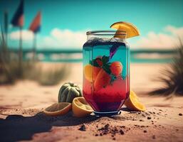 verão de praia beber fundo criada com ai Ferramentas foto