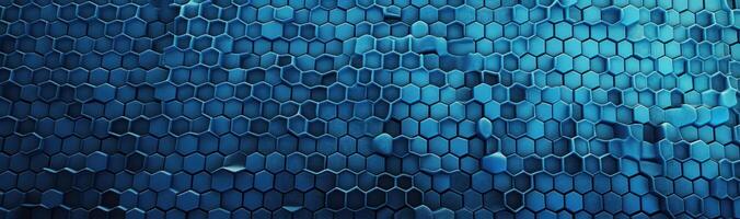 azul fundo fez acima do hexagonal em forma células. ilustração ai generativo foto