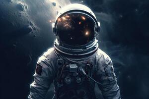 astronauta dentro espaço fundo. ilustração ai generativo foto