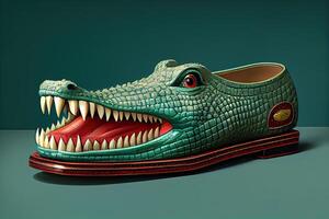 generativo ai ilustração do acessórios sapato, bolsas... fez do crocodilo pele foto