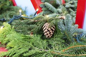 Natal cartão. Natal árvore. decoração foto