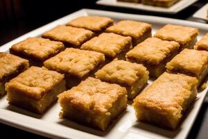 tradicional turco sobremesa baklava com caju, nozes. caseiro baklava com nozes e mel. generativo ai foto