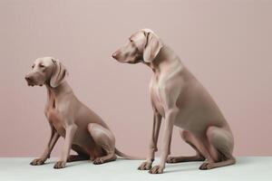 ai gerado weimaraner cachorros dentro futurista estilo foto