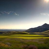 surpreendente montanha panorama com colorido. ai generativo foto