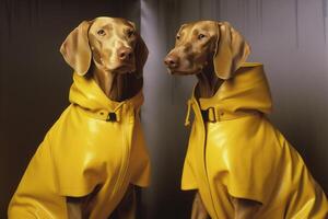 ai gerado weimaraner cachorros dentro futurista estilo foto