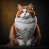retrato do uma lindo vermelho gato, grande olhos. generativo ai. foto