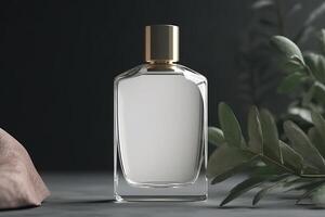 em branco perfume vidro garrafa para brincar ilustração com generativo ai foto