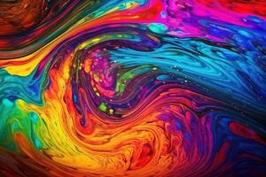 abstrato colorida vívido arco Iris psicodélico hippie fundo. gerado ai. foto