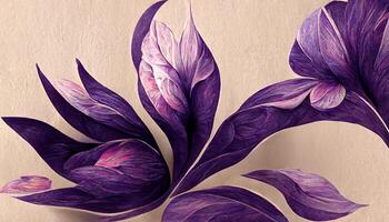surpreendente abstrato roxa floral papel de parede fundo ilustração. generativo ai foto