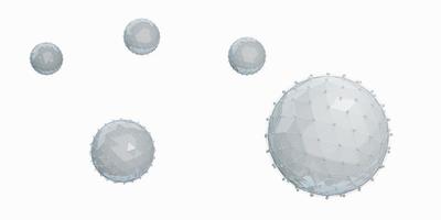conceito do a molécula ou átomo geométrico esfera polígono estrutura de arame isolado em branco fundo. nano 3d ilustração foto