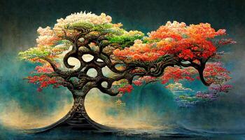 Magia árvore conceito ilustração. generativo ai foto