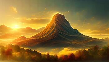 montanha cume abstrato fundo a partir de sequóia nacional parque. generativo ai foto