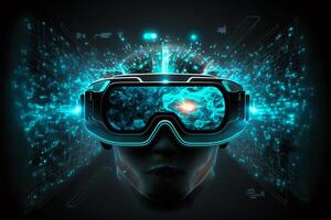 artificial inteligência virtual realidade óculos. generativo ai foto
