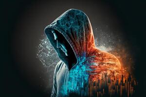 hacker dentro virtual mundo. generativo ai foto