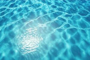 piscina água superfície fundo com luz solar reflexão. ai gerado foto