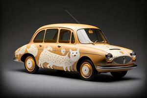 carro com uma gato pintado em a lado do isto. generativo ai. foto