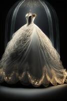 uma super linda e lindo Casamento vestir. generativo ai. foto