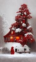 romântico e lindo neve. generativo ai foto