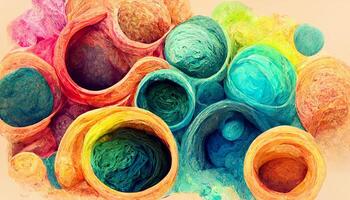 Maravilhoso brilhante colorida aguarela pintura fundo textura. generativo ai foto