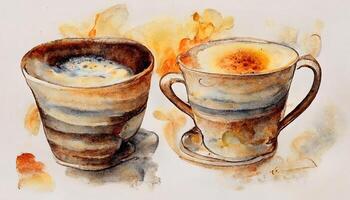 Dalgona café ilustração dentro pequeno copo. generativo ai foto