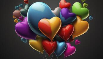 colorida coração forma balões. generativo ai. foto