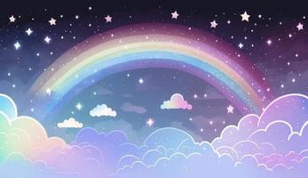 fantasia céu arco-íris. fada céu arco-íris cores, Magia panorama e Sonhe céu fundo ilustração, gerar ai foto