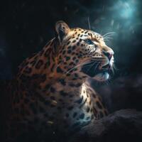 leopardo fechar acima generativo ai foto