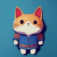 fechar acima do uma gato vestindo uma jaqueta. generativo ai. foto