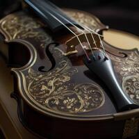 uma cenário do uma lindo elegante violino generativo ai foto