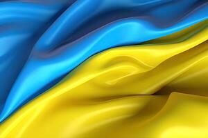 azul e amarelo fundo, acenando a nacional bandeira do ucraniano, acenou altamente detalhado fechar-se. ai gerado foto