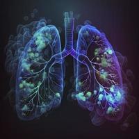 humano pulmões médico e saúde Cuidado conceptual ilustração, 3d renderizar, gerar ai foto