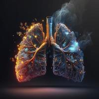 humano pulmões médico e saúde Cuidado conceptual ilustração, 3d renderizar, gerar ai foto