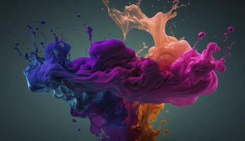 abstrato suave colorida tinta respingo dentro água fundo , generativo ai foto