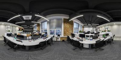 cheio desatado esférico hdri 360 panorama dentro interior trabalhos quarto dentro moderno coworking escritório dentro equirretangular projeção. vr conteúdo foto