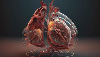 3d rendido medicamente preciso ilustração do pulmão Câncer, pulmão Câncer diagnóstico e humano pulmões doença. pulmão Câncer ou pneumonia, anatomia, cuidados de saúde ou remédio conceito , gerar ai foto