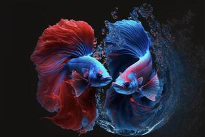 casal do peixe natação Próximo para cada outro. generativo ai. foto