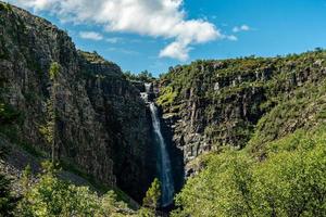 Cachoeira njupeskar no norte da Suécia