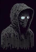 generativo ai ilustração do computador hacker, ascii estilo foto