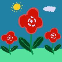 abstrato vermelho flor ilustração fundo foto