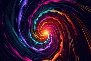 abstrato psicodélico colorida espiral hidromassagem fundo. gerado ai. foto