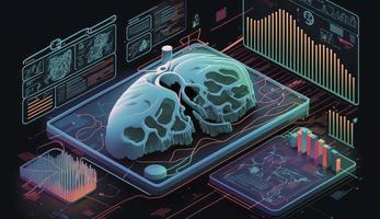 médico informática e saúde Cuidado analytics - conceptual ilustração, gerar ai foto