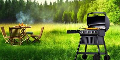 churrasco grade dentro a aberto ar. verão feriados ai gerado foto