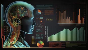 médico informática e saúde Cuidado analytics - conceptual ilustração, gerar ai foto